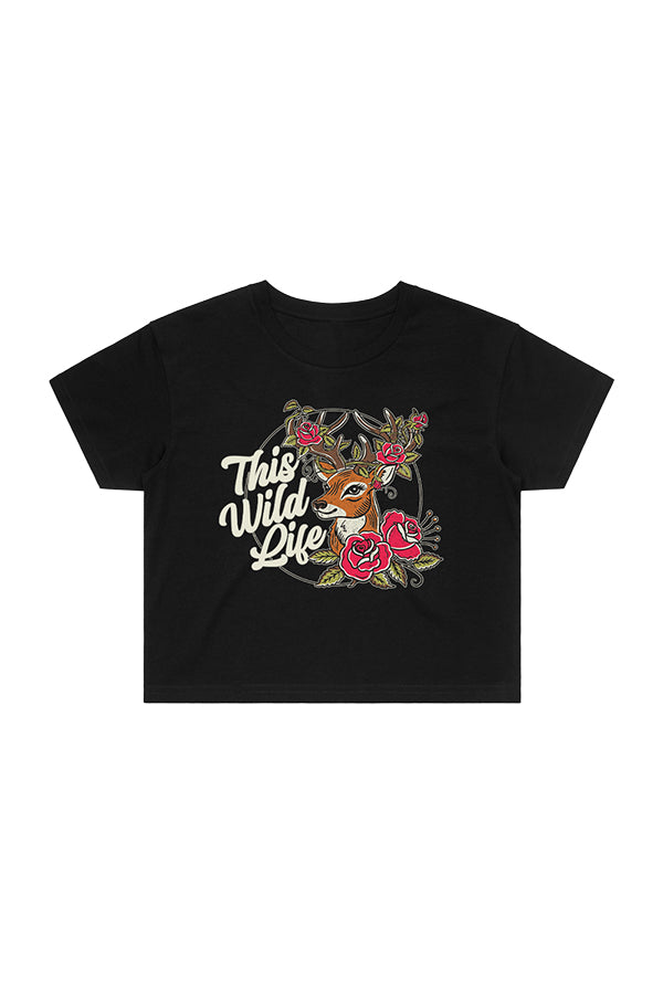 Deer Crop Tee (Black)