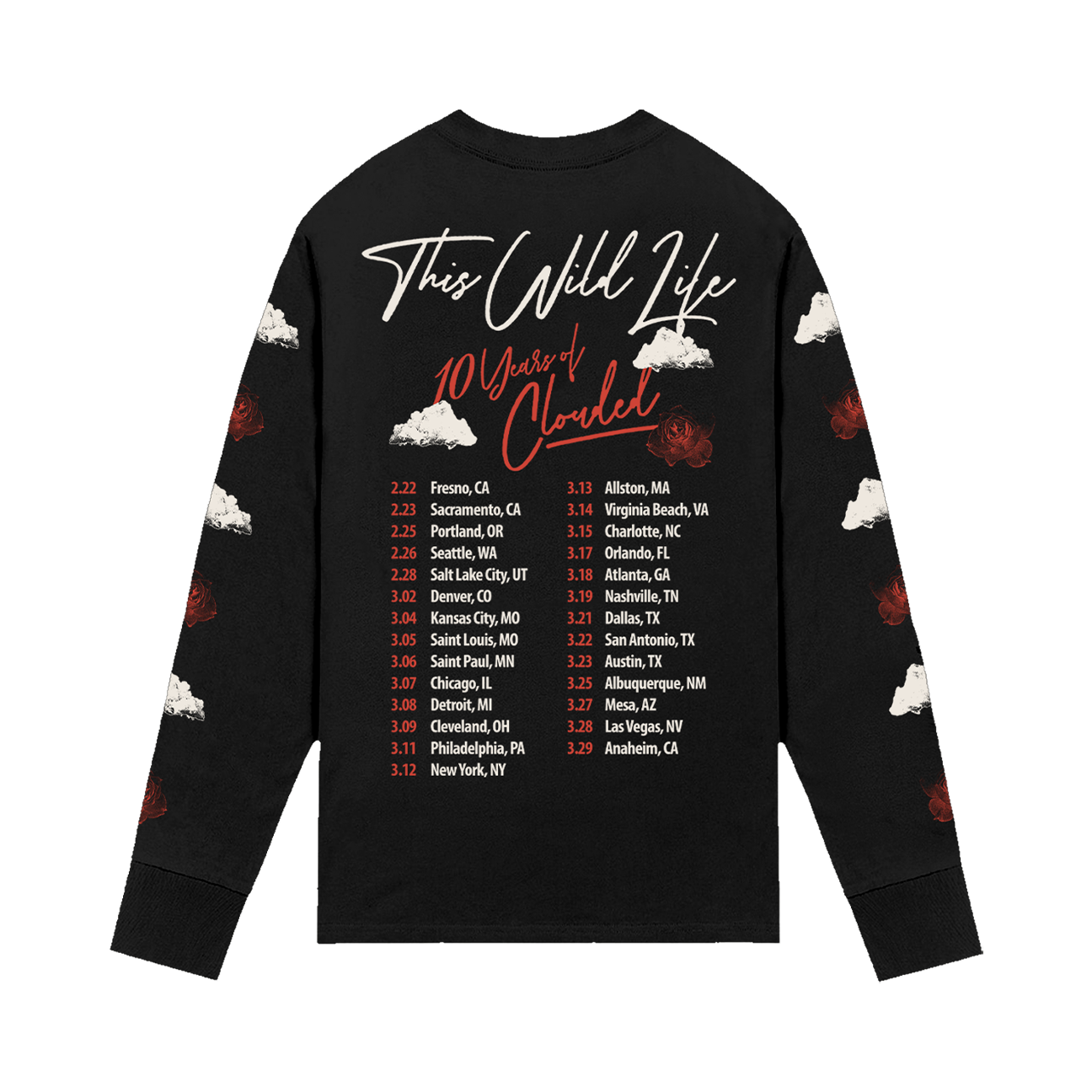 Clouded Long Sleeve Tee (Tour Dates)