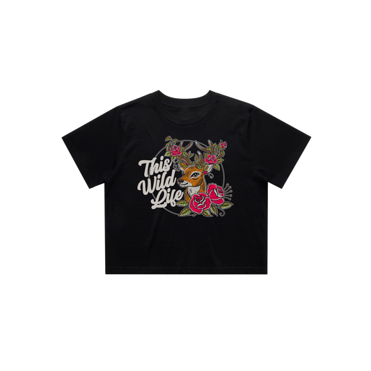 Deer Crop Tee (Black)